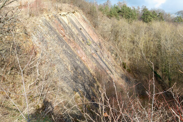 Gesteinsaufschluß im östlichen Zechsteinriffgebiet am Totenfelsen bei Lausnitz Neunhofen