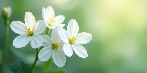 Obraz premium Soft petals of white flowers gently swaying in the breeze, gentle, blossoms