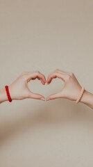 Fototapeta premium Contemporary Valentine Connection Craft-Braided Bracelets and Shadow Play - Love and Togetherness in Modern Couples Lifestyle