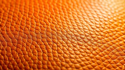 Macro Close-up of Orange Artificial Leather Texture - Detailed Surface Pattern