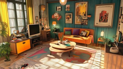 3d rendering of furnished home apartment 