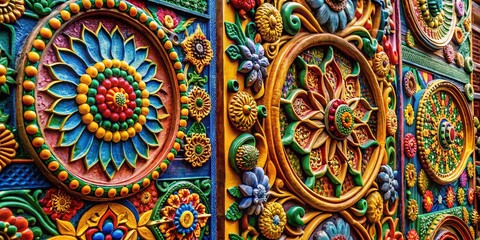 Macro Close-up of Textured Wall Decor, Abstract Home Art, Statement Piece Detail