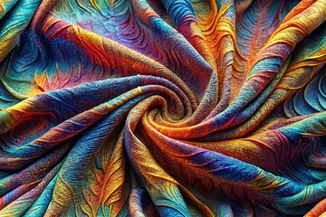 Macro Close-up of Vibrant Fabric Texture for Textile Print Design