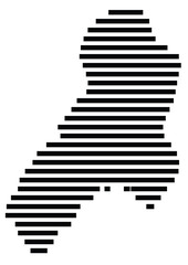 Symbol Map of the region Marlborough Region (New Zealand) showing the territory with just a few black horizontal lines