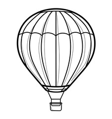 Obraz premium Hot air balloon icon, simple vector line art, white background, black lines