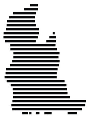 Fototapeta premium Symbol Map of the region Manawatu-Wanganui Region (New Zealand) showing the territory with just a few black horizontal lines