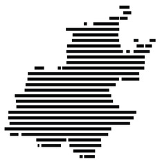 Fototapeta premium Symbol Map of the region Gauteng (South Africa) showing the territory with just a few black horizontal lines