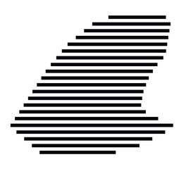 Obraz premium Symbol Map of the region Saint-Pierre (Saint Pierre and Miquelon) showing the territory with just a few black horizontal lines