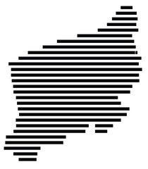 Symbol Map of the region Zachodniopomorskie (Poland) showing the territory with just a few black horizontal lines