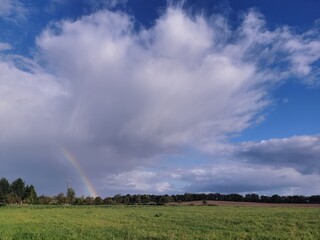 rainbow over the field
