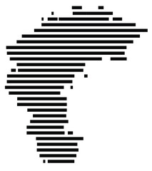 Symbol Map of the region North Chungcheong (South Korea) showing the territory with just a few black horizontal lines