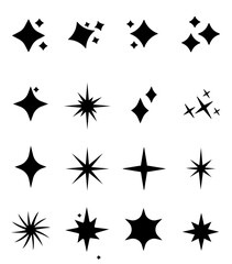 Sparkle star icons. Shine icons. Stars sparkles vector.