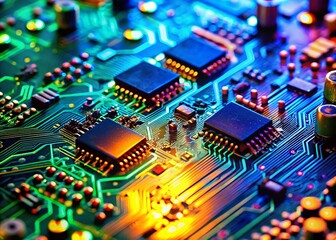 Obraz premium Macro Photography of Circuit Board Representing Technology Readiness Levels (TRLs)