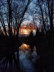 Sunset of a river