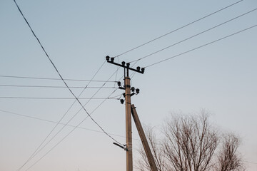 electricity pylons, street lighting