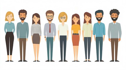 Fototapeta premium Diverse Group of Happy Friends Standing Together on White Background