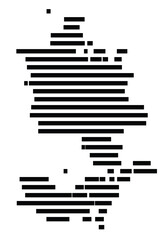 Symbol Map of the region Zealand (Denmark) showing the territory with just a few black horizontal lines