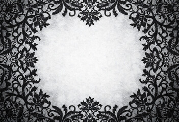 Elegant vintage black lace photo on a glowing bokeh  background. Ideal for wedding invitations, fashion lookbook, or home decor.