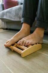 A man relaxing while having a foot massage