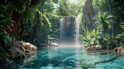 Home chic minimalistic swimming pool view 