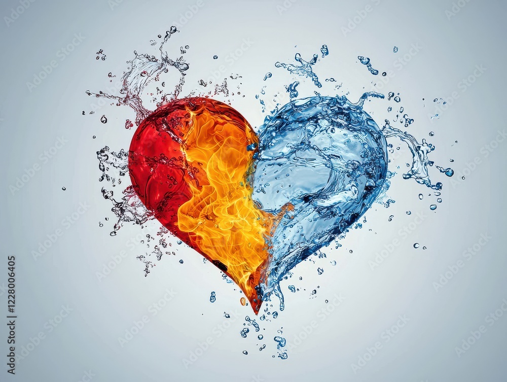 Poster symbolic representation of passion and tranquility in harmony.
