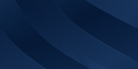 Modern wave curve abstract presentation background. Abstract decoration, gold pattern, halftone gradient. Dark blue background.