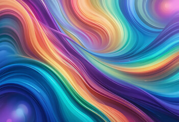 Obraz premium A high-resolution abstract rainbow pattern with smooth, flowing waves of color, perfect for modern digital designs