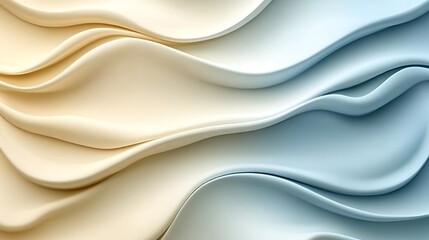 Fototapeta premium Abstract Cream and Blue Wave Pattern Design
