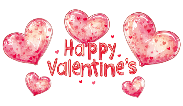 Vector logo with the Inscription Happy valentine's day isolated on white background PNG.AI GENERATED