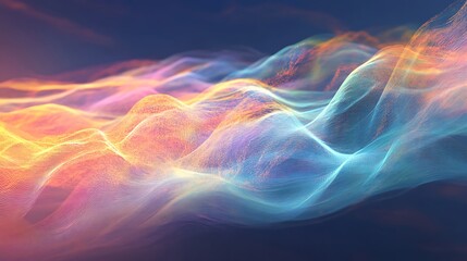 Obraz premium Abstract Colorful Waves Digital Art Landscape