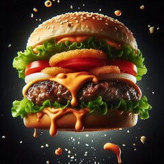 burger and fries and fast food collection