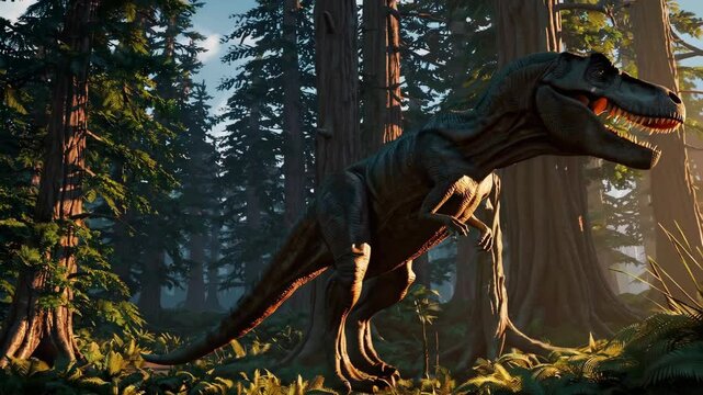 T-Rex dinosaur in the wilderness