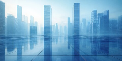 Modern skyscrapers rising above the city urban landscape futuristic view