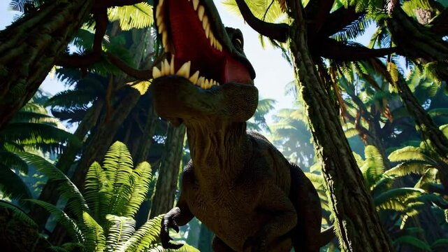T-Rex dinosaur in the wilderness