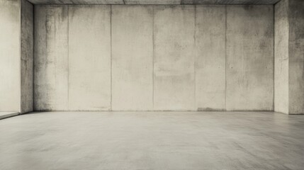Empty modern concrete room with large window.