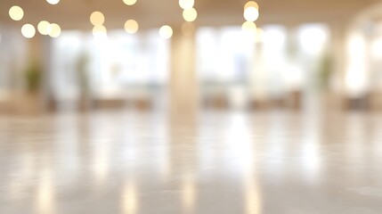 Fototapeta premium Brightly Lit Interior Showing Polished Floor Reflection
