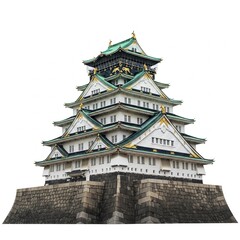Fototapeta premium japanese temple isolated on white background