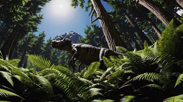T-Rex dinosaur in the wilderness