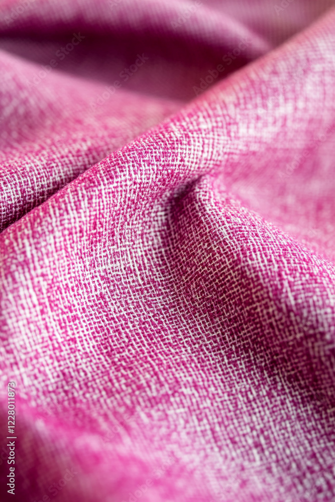Aufkleber textured magenta woven fabric with soft folds and intricate patterns, representing craftsmanship, te