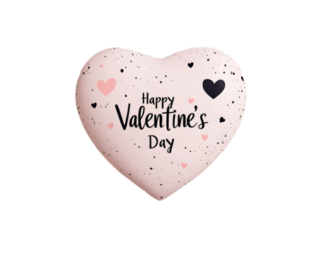 Happy Valentines Day greeting card. Hand drawn text lettering for Valentines Day with hearts. isolated on white background PNG.AI GENERATED
