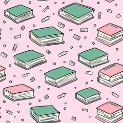 Doodles education. Hand drawn pattern background.