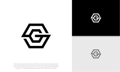 Initials G logo design. Initial Letter Logo. Innovative high tech logo template.	
