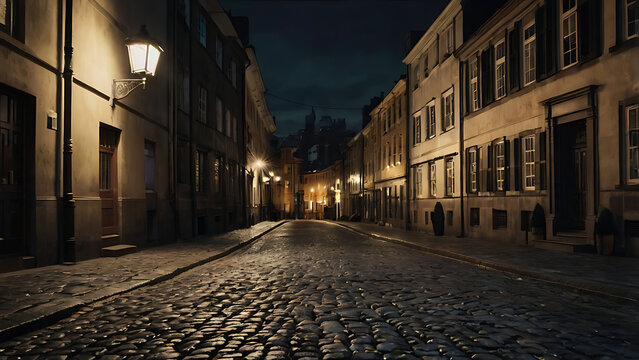 A vibrant city street at night, illuminated by neon signs and streetlights, with reflections on wet pavement creating a cinematic urban atmosphere – AI-generated - Powered by Adobe