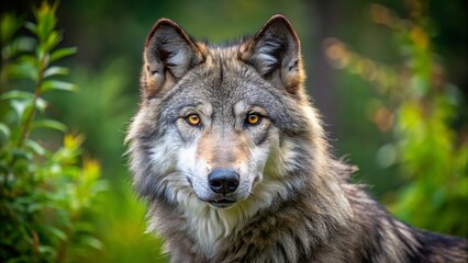 Fototapeta premium Majestic Gray Wolf in Central Minnesota - High-Resolution Stock Photo
