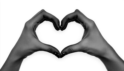 Fototapeta premium Woman's hands making a heart-shaped sign, isolated on a white background 