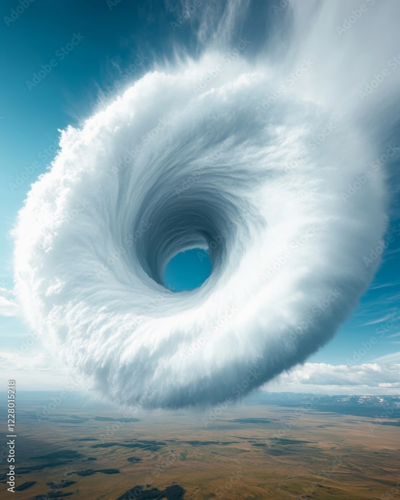 Poster vortex cloud artistry high-altitude hurricane swirl for disaster management and forecasting in digit