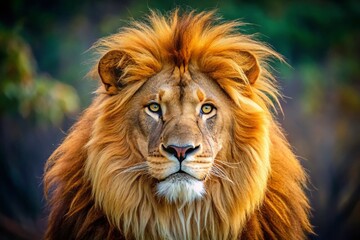 Naklejka premium Majestic Male Lion, King of the Jungle, Wildlife Photography