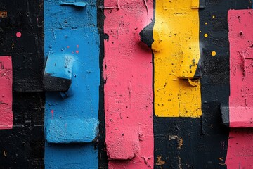 Artistic graffiti patterns urban wall photography colorful environment close-up view creativity