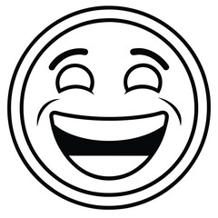 Happy Emoji Icon Vector Illustration Design for Social Media, Messaging, and Digital Communication