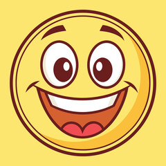 Fototapeta premium Happy Emoji Icon Vector Illustration Design for Social Media, Messaging, and Digital Communication